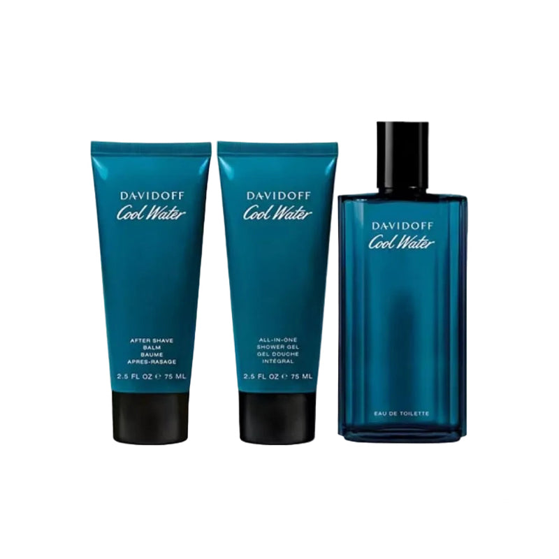 Cool Water Gift Set 125ml EDT + 75ml Aftershave Balm + 75ml Shower Gel