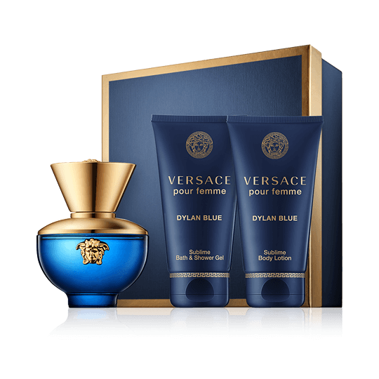 Versace Pour Femme Dylan Blue Gift Set 50ml EDP + 50ml Body Lotion + 50ml Shower Gel