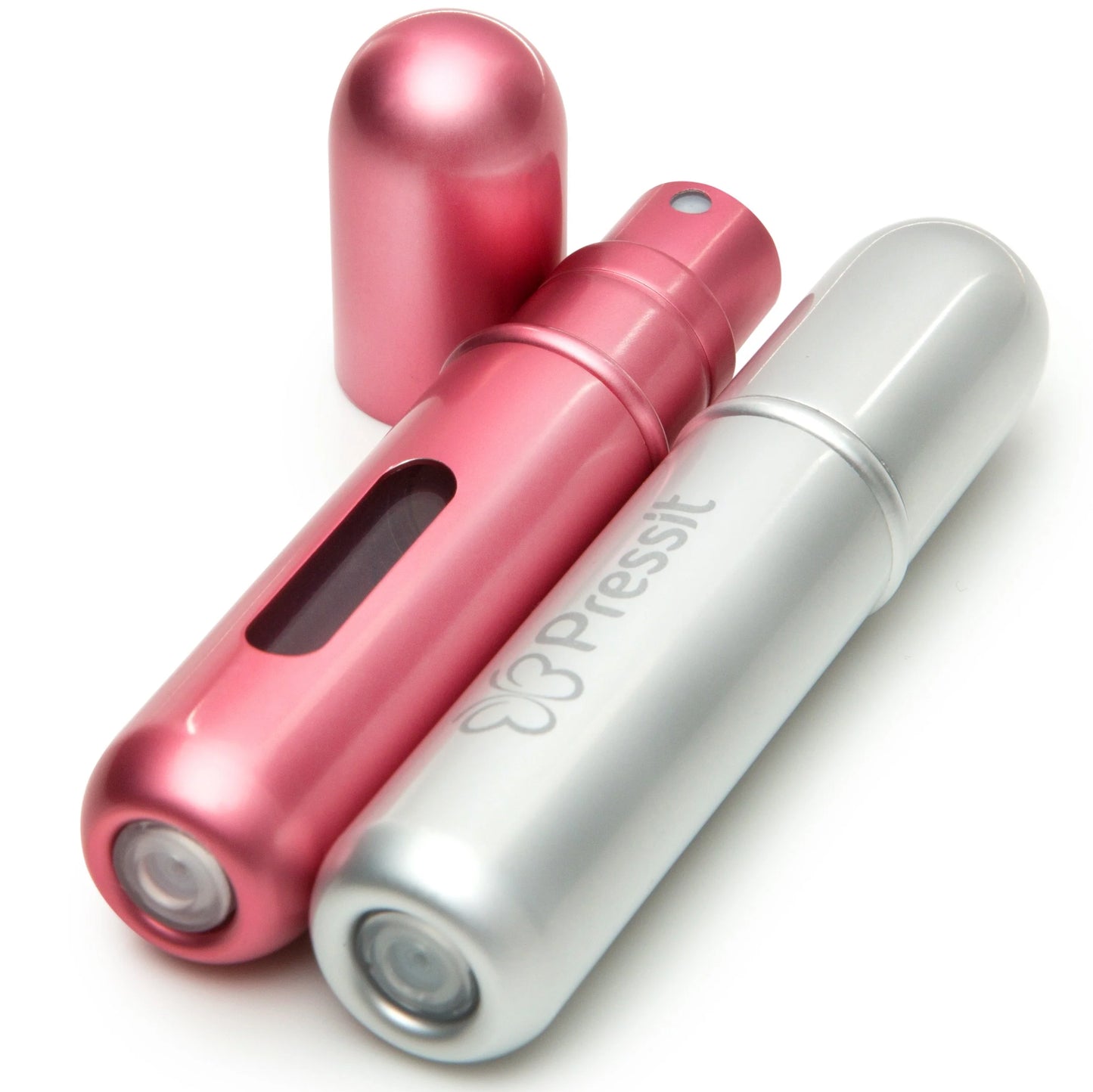 Refillable Perfume Atomiser Duo Pack - Silver & Pink