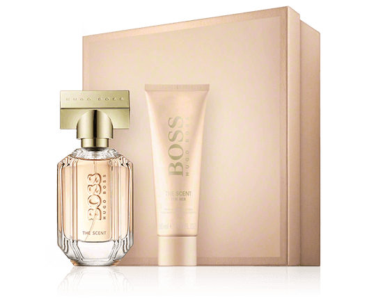 Hugo Boss The Scent For Her Eau De Parfum Woman's Gift Set Spray 30ml With Body Lotion  for Her by Hugo Boss is a Gift Set consisting of 30ml Parfum Spray and with a Body Lotion.(The Scent)